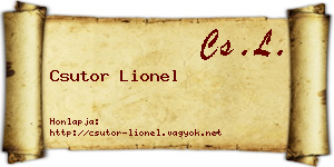 Csutor Lionel névjegykártya